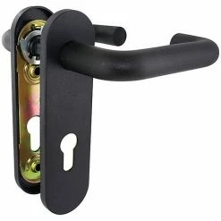 THIRARD Ensemble Sur Plaques Pour Serrure De Porte De Chaufferie Modèle 001739 - Noir