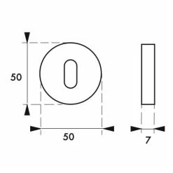 THIRARD - Paire De Rosaces Rondes Luxor/Maxima, Ø50mm, Trou De Clé, Chromé Brillant
