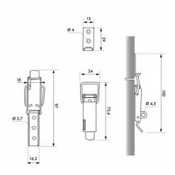 THIRARD - Fermeture à Levier, Avec Crochet, Cadenassable, Hauteur 44mm, Acier Zingué -THIRARD Soldes 69498041 2