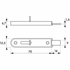 THIRARD - Loqueteau Alsacien, 70x15,5mm, Pêne Plat Coulissant, Acier Zingué -THIRARD Soldes 69498045 2
