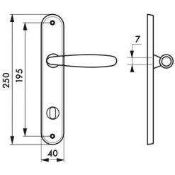 THIRARD - Ensemble De Poignées Pour Salle De Bain Mirella2 à Condamnation, Carré 7mm, Entr'axes 195mm, Chromé Brillant/satiné