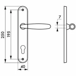 THIRARD - Ensemble De Poignées Pour Porte D'entrée Mirella2 Trou De Cylindre, Carré 7mm, Entr'axes 195mm, Chromé Brillant/satiné