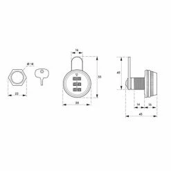 THIRARD - Batteuse Pour Boîte Aux Lettres à Combinaison, 3 Chiffres, Came Plate, Chromé -THIRARD Soldes 69498192 2