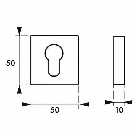 THIRARD - Paire De Rosaces Carrées Monza/Modena/Givrena, 50x50mm, Trou De Cylindre, Noir Mat 4 THIRARD - Paire De Rosaces Carrées Monza/Modena/Givrena, 50x50mm, Trou De Cylindre, Noir Mat – Image 2
