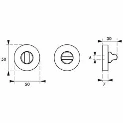 THIRARD - Paire De Rosaces Rondes Solis/Boston, Ø50mm, à Condamnation, Nickel Satiné