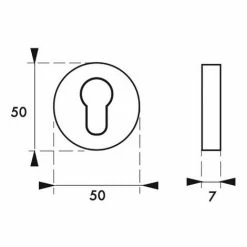 THIRARD - Paire De Rosaces Rondes Luxor/Maxima, Ø50mm, Trou De Cylindre, Chromé Brillant