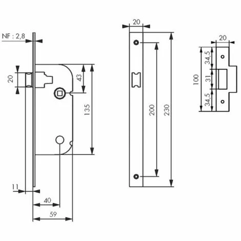 Serrure à Larder Petit Coffre THIRARD Axe 40 - Clé L - Avec Gâche Réversible - ZB051502 4 Serrure à Larder Petit Coffre THIRARD Axe 40 - Clé L - Avec Gâche Réversible - ZB051502 – Image 2