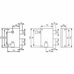 Serrure Verticale à Fouillot 4 GorgesTHIRARD - 70 X 110 Mm - Carré De 7 Mm - Gauche - Noir époxy - 143 -THIRARD Soldes 8563555 2