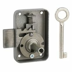 THIRARD - Serrure De Meuble Paris Pour Porte D'ameublement, Droite, Axe 25mm, 50x70mm, Gris, 1 Clé