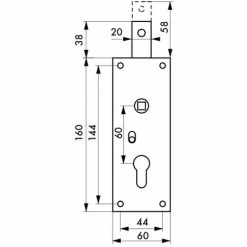 THIRARD - Boitier De Serrure En Applique à Double Entrée à Fouillot Pour Garage Basculante, 1pts Haut, 60x160mm, Carré 7mm, Gris -THIRARD Soldes 8904531 2