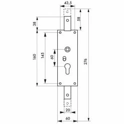 THIRARD - Boitier De Serrure En Applique à Double Entrée à Fouillot Pour Garage Basculante, 2pts Haut&bas, 60x160mm, Carré 7mm -THIRARD Soldes 8904532 2