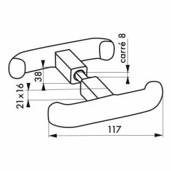 THIRARD - Ensemble De Poignées Pour Porte De Garage, Carré 8mm, Noir -THIRARD Soldes 8904572 2