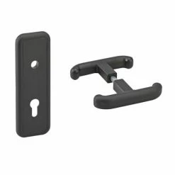 THIRARD - Ensemble De Poignées Et Plaque De Propreté De Porte De Garage T, Carré 8mm, Noir