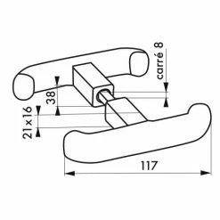 THIRARD - Ensemble De Poignées Pour Porte De Garage T, Carré 8mm, Noir -THIRARD Soldes 8904574 2