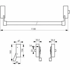 THIRARD - Serrure Anti-panique D-Cross Pour Porte D'entrée 1150mm Max, 1 Pts Latéral, Réversible, Gris -THIRARD Soldes 8904597 3