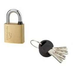 THIRARD - Cadenas à Clé Reverso, Laiton, Extérieur, Anse Acier, 30mm, 4 Clés