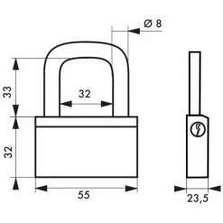 THIRARD - Cadenas à Clé Nautic, Laiton, Extérieur, Anse Laiton, 55mm, 3 Clés -THIRARD Soldes 8904621 2
