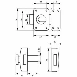 THIRARD - Verrou à Bouton Transit 2 Pour Porte D'entrée, Cylindre 40mm, Acier, 4 Clés, époxy Or -THIRARD Soldes 8904631 2