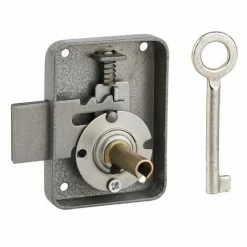 THIRARD - Serrure De Meuble Paris Pour Porte D'ameublement, Droite, Axe 30mm, 55x70mm, Gris, 1 Clé