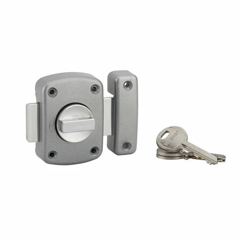 THIRARD - Verrou à Bouton Alouette Pour Porte Intérieure, Cylindre 35mm, Acier, 3 Clés, époxy Argent 3 THIRARD - Verrou à Bouton Alouette Pour Porte Intérieure, Cylindre 35mm, Acier, 3 Clés, époxy Argent