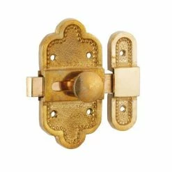 THIRARD - Verrou De Meuble Louis XVI, 40x80mm, Laiton Patiné