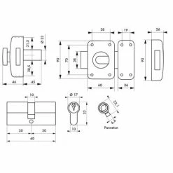 THIRARD - Lot Verrou à Bouton Capital Cylindre 45mm + Cylindre HG 30x30mm, 6 Clés 7 THIRARD - Lot Verrou à Bouton Capital Cylindre 45mm + Cylindre HG 30x30mm, 6 Clés -THIRARD Soldes 8904714 2