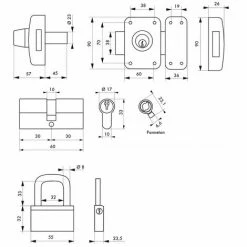THIRARD - Lot Cadenas Nautic + Cylindre Double Entrée 30x30mm + Verrou Capital à Bouton, S'entrouvrant, 6 Clés 7 THIRARD - Lot Cadenas Nautic + Cylindre Double Entrée 30x30mm + Verrou Capital à Bouton, S'entrouvrant, 6 Clés -THIRARD Soldes 8904720 2