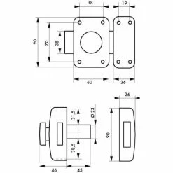 THIRARD - Lot 2 Verrous De Porte D'entrée Capital, Bouton 45 Mm + Cylindre Profilé Hg 30x30 Mm, 6 Clés, S'entrouvrant -THIRARD Soldes 8904722 2