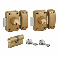 THIRARD - Lot 2 Verrous De Porte D'entrée Capital + Cylindre Double Entrée HG 30x30 Mm, 6 Clés, S'entrouvrant