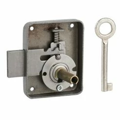 THIRARD - Serrure De Meuble Paris Pour Porte D'ameublement, Droite, Axe 35mm, 60x70mm, Gris, 1 Clé