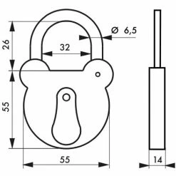 THIRARD - Cadenas à Clé 2493, Acier, Extérieur, Anse Zinguée, 55mm, 2 Clés -THIRARD Soldes 8904734 2