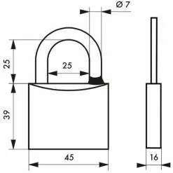 THIRARD - Cadenas à Clé Mach 3, Laiton, Extérieur, Anse Acier, 45mm, 3 Clés -THIRARD Soldes 8904739 3