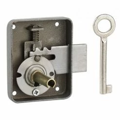 THIRARD - Serrure De Meuble Paris Pour Porte D'ameublement, Gauche, Axe 35mm, 60x70mm, Gris, 1 Clé