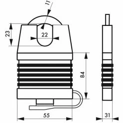 THIRARD - Cadenas à Clé Fédéral Lock Docker, Extérieur, Acier Cémenté, Double Verrouillage, 55mm, 2 Clés -THIRARD Soldes 8904747 3