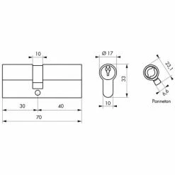 THIRARD - Cylindre De Serrure Double Entrée Clé Modifiable, 30x40mm, Anti-arrachement, Anti-perçage, Nickel, 2x3 Clés 6 THIRARD - Cylindre De Serrure Double Entrée Clé Modifiable, 30x40mm, Anti-arrachement, Anti-perçage, Nickel, 2x3 Clés -THIRARD Soldes 8904802 2