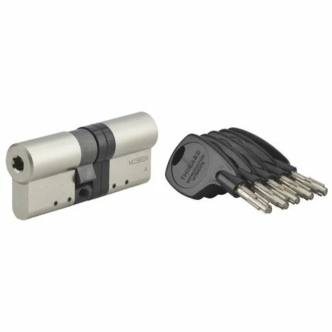 THIRARD - Cylindre De Serrure Double Entrée Cobra 2+, 33x43mm, Nickel, Anti-crochetage, Anti-perçage, Anti-casse, 4 Clés 3 THIRARD - Cylindre De Serrure Double Entrée Cobra 2+, 33x43mm, Nickel, Anti-crochetage, Anti-perçage, Anti-casse, 4 Clés