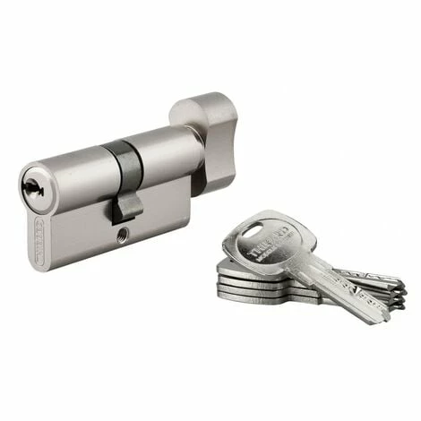 THIRARD - Cylindre De Serrure à Bouton Trafic 6, 30Bx30mm, Nickel, Anti-arrachement, Anti-perçage, 5 Clés 3 THIRARD - Cylindre De Serrure à Bouton Trafic 6, 30Bx30mm, Nickel, Anti-arrachement, Anti-perçage, 5 Clés