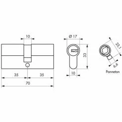 THIRARD - Cylindre De Serrure Double Entrée Trafic 6, 35x35mm, Anti-arrachement, Anti-perçage, Nickel, 5 Clés 6 THIRARD - Cylindre De Serrure Double Entrée Trafic 6, 35x35mm, Anti-arrachement, Anti-perçage, Nickel, 5 Clés -THIRARD Soldes 8904816 2