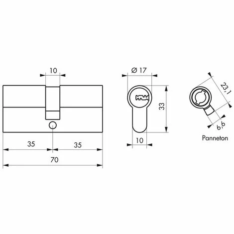 THIRARD - Cylindre De Serrure Trafic 12, 35x35mm, Nickel, Anti-arrachement, Anti-perçage, Anti-casse, 5 Clés 4 THIRARD - Cylindre De Serrure Trafic 12, 35x35mm, Nickel, Anti-arrachement, Anti-perçage, Anti-casse, 5 Clés – Image 2