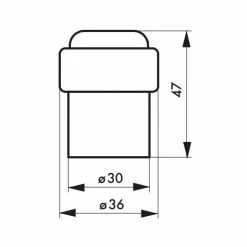THIRARD - Butoir à Visser, Fixation Au Sol, Aluminium, Ø38x34,5mm, Argent -THIRARD Soldes 8904849 3