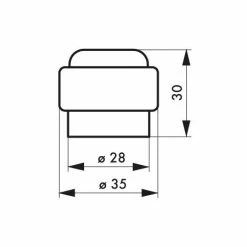 THIRARD - Butoir à Visser, Fixation Au Sol, Plastique, Ø35x30mm -THIRARD Soldes 8904859 2