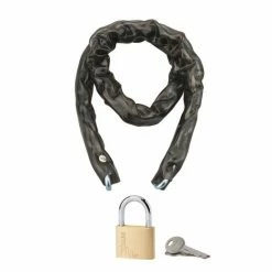 THIRARD - Chaine Gainee à Clé PVC Loops, Vélo, Barrières, Ø6mm, 0.9m, Cadenas 40mm, 2 Clés
