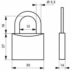 THIRARD - Cadenas à Clé Line Sport, Acier, Intérieur, Anse Acier, 30mm, 3 Clés -THIRARD Soldes 8904922 2