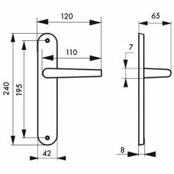 THIRARD - Ensemble De Poignées Pour Porte Intérieure Dionysos Sans Trou, Carré 7mm, Entr'axes 195mm, Laitonné -THIRARD Soldes 8904966 3