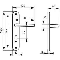 THIRARD - Ensemble De Poignées Pour Salle De Bain/toilette Dionysos à Condamnation, Carré 7mm, Entr'axes 195mm, Laitonné -THIRARD Soldes 8904968 3