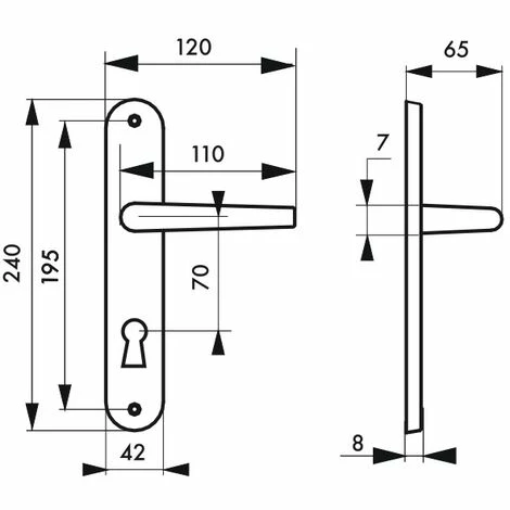 THIRARD - Ensemble De Poignées Pour Porte De Chambre Dionysos Trou De Clé, Carré 7mm, Entr'axes 195mm, Laitonné 5 THIRARD - Ensemble De Poignées Pour Porte De Chambre Dionysos Trou De Clé, Carré 7mm, Entr'axes 195mm, Laitonné – Image 3