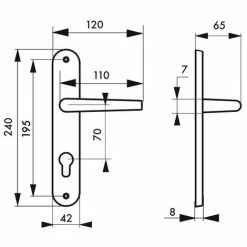 THIRARD - Ensemble De Poignées Pour Porte D'entrée Dionysos Trou De Cylindre, Carré 7mm, Entr'axes 195mm, Laitonné -THIRARD Soldes 8904970 3