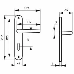 THIRARD - Ensemble De Poignées Pour Salle De Bain/toilette Athena à Condamnation, Carré 7mm, Entr'axes 195mm, Nickelé Brossé -THIRARD Soldes 8904972 2