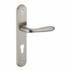 THIRARD - Ensemble De Poignées Pour Porte D'entrée Athena à Cylindre, Carré 7mm, Entr'axes 195mm, Nickelé Brossé