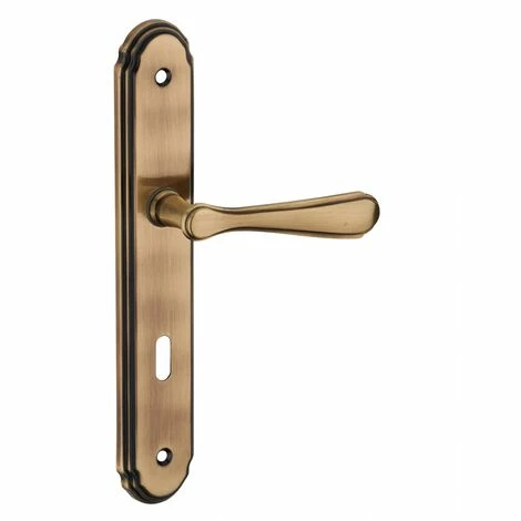 THIRARD - Ensemble De Poignées Pour Porte De Chambre Arthemis Trou De Clé, Carré 7mm, Entr'axes 195mm, Laiton Patiné 3 THIRARD - Ensemble De Poignées Pour Porte De Chambre Arthemis Trou De Clé, Carré 7mm, Entr'axes 195mm, Laiton Patiné